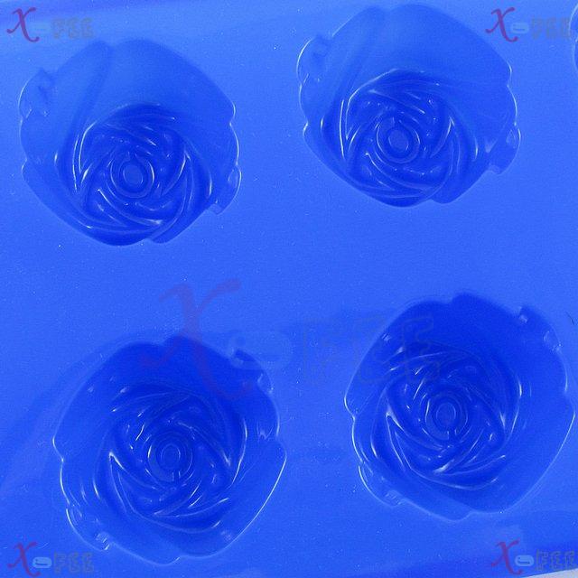 dgmj00028 DIY Blue Kitchens 8 Rose Flower Shape Silicone Bakeware Baking Mold Cake PAN 3