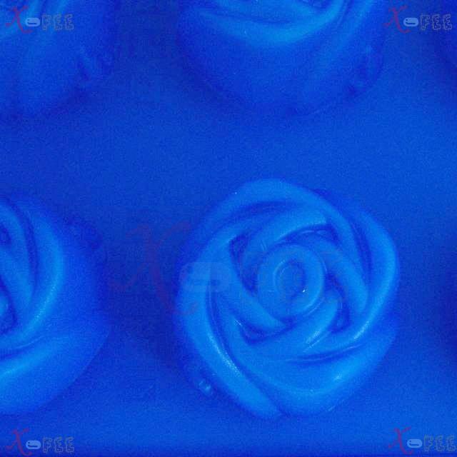 dgmj00028 DIY Blue Kitchens 8 Rose Flower Shape Silicone Bakeware Baking Mold Cake PAN 4