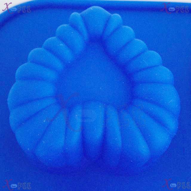 dgmj00040 NEW Blue DIY Kitchen 6 Flower Shape Silicone Bakeware Baking Mold JELLY Cake Pan 2