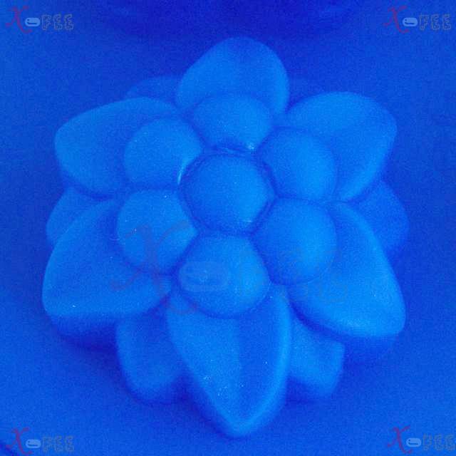 dgmj00040 NEW Blue DIY Kitchen 6 Flower Shape Silicone Bakeware Baking Mold JELLY Cake Pan 3