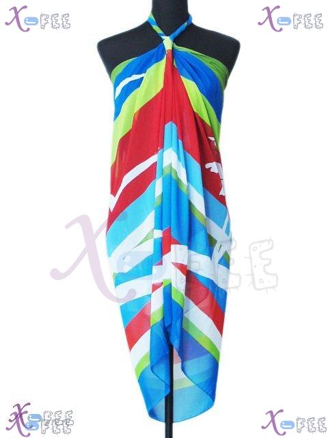 estj00124 New Fashion Ladies Design Hawaii Color Bar Cover-up Chiffon Wrap Beach Sarong 1