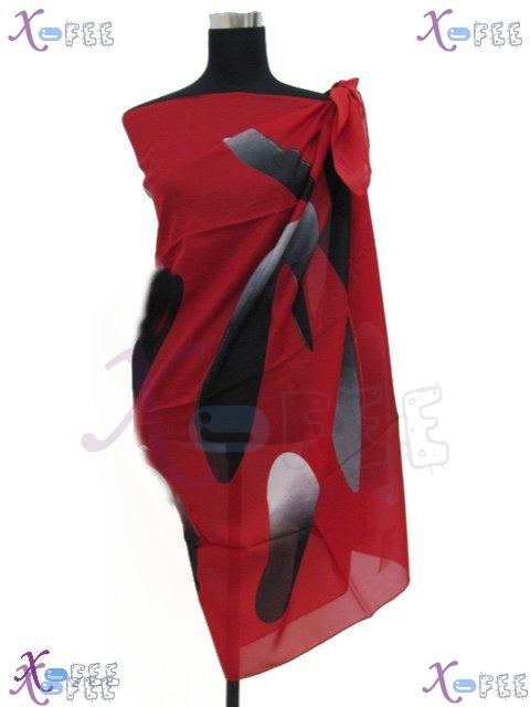 estj00138 NEW RED Hawaii Wrap Swimwear Cover-up Bronzing Italy Muslin Beach Scarf Sarong 1