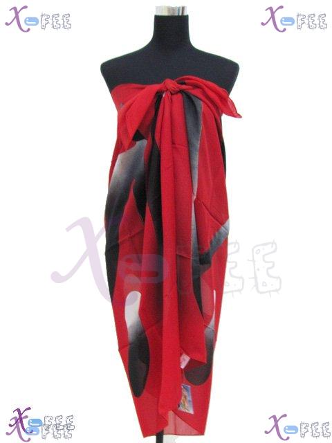 estj00138 NEW RED Hawaii Wrap Swimwear Cover-up Bronzing Italy Muslin Beach Scarf Sarong 4