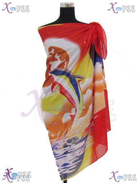 estj00144 NEW Hawaii Wrap Swimwear Dolphin Multi-color Bronzing Italy Muslin Beach Sarong 3