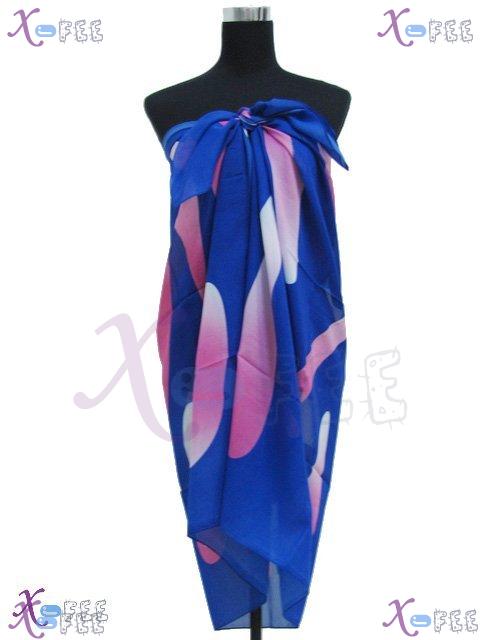 estj00182 New Fashion Ladies Design Navy Blue Hawaii Swimwear Italy Muslin Beach Sarong 1
