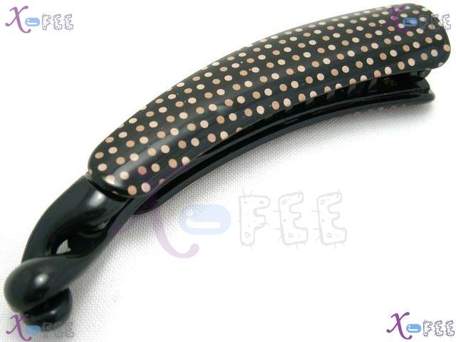 fj00158 Hot! Fashion Black Craftswork Ladies Jewelry Acrylic Black Point Hair Barrettes 4