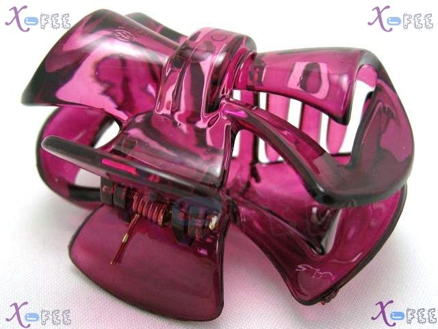 fj00188 Fashion Jewelry Woman NEW Bowknot Barrette Acrylics Purple Lady Clamp Hair Claw 4