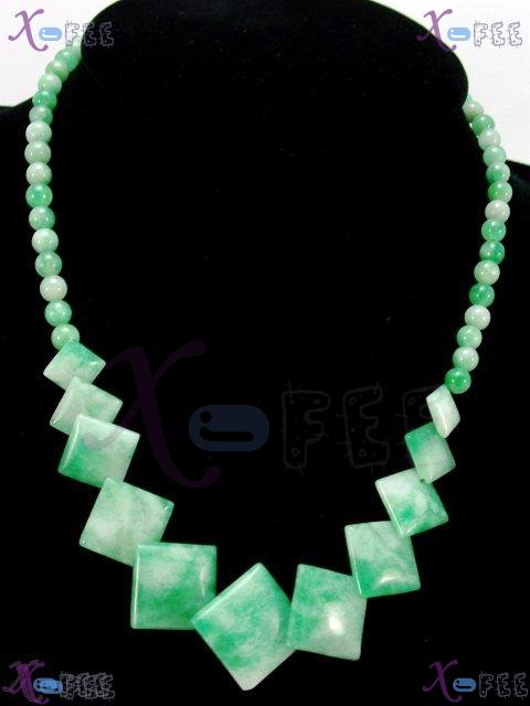 jmn00019 Handmade Jewelry Green Jade Beads Designed Necklace 1