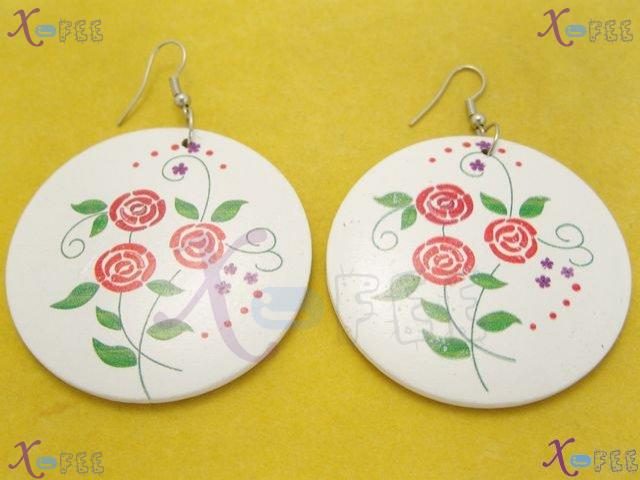 mteh00048 NEW White Plants Flower Women 925 Sterling Silver Hook Fashion Jewelry Earrings 3