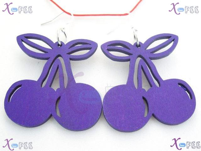 mteh00301 Fashion Jewelry Design Purple Cherry Bohemia 925 Sterling Silver Hook Earrings 2