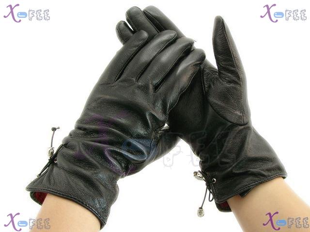 mzst00044 Women Accessory Sz6.5 Genuine Leather Fashion Warm Mittens Bowknot Winter Gloves 1