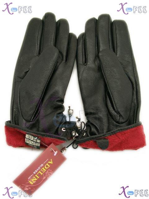 mzst00044 Women Accessory Sz6.5 Genuine Leather Fashion Warm Mittens Bowknot Winter Gloves 3