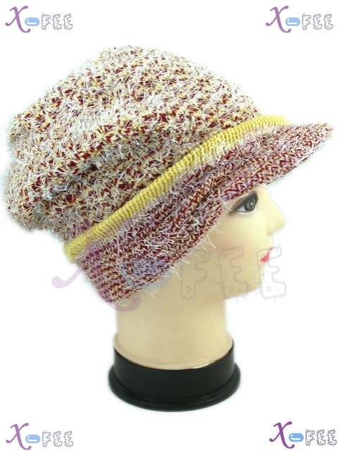 mzst00194 Red Khaki Fashion Knitted Woman Accessory Beanie Knit Winter Warm Cap Visor Hat 4