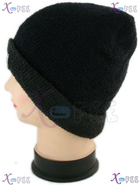 mzst00279 New Soft Unisex Accessory Collection Black Warm Beanie Knit Crochet Hat Cap 1