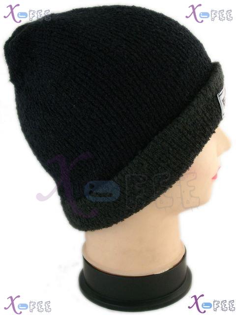 mzst00279 New Soft Unisex Accessory Collection Black Warm Beanie Knit Crochet Hat Cap 4