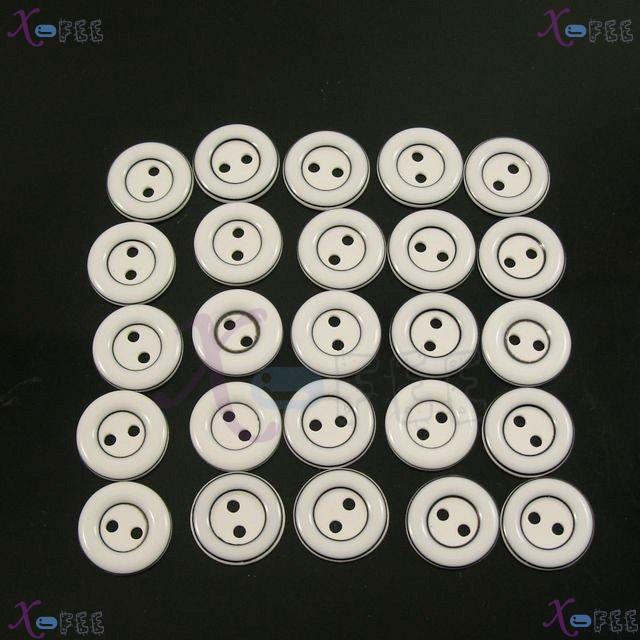 nkpf01299 Wholesale 30PCS Crafts Sewing Fabric Textile Fad 24L Resin White Costume Buttons 3