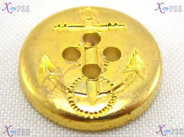 nkpf01355 NEW Wholesale Lot 5pcs Collectibles Craft Sewing 40L Golden Color Anchor Buttons 1