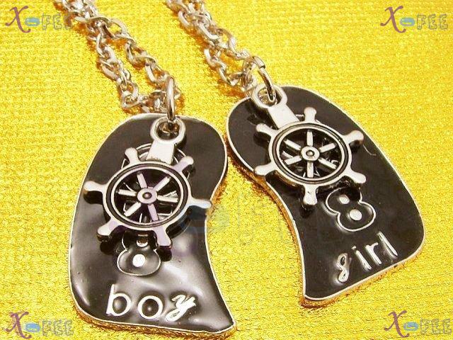 nrxl00006 2PCS Black Love Helm Stainless Steel Jewelry Necklaces 3