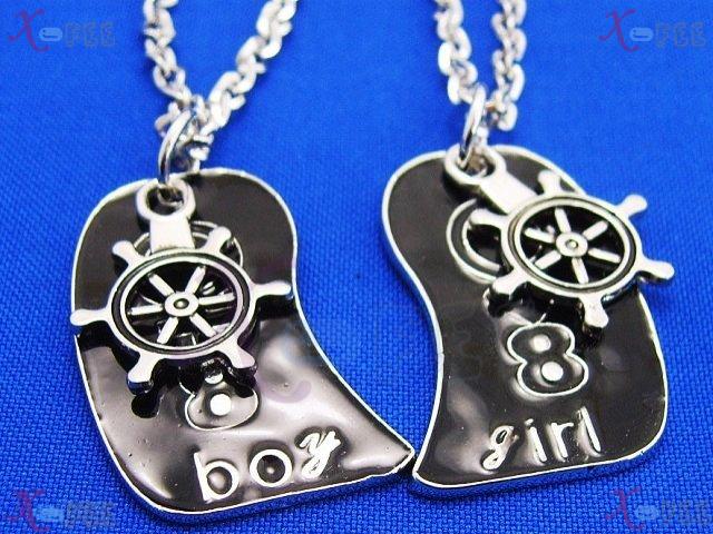 nrxl00006 2PCS Black Love Helm Stainless Steel Jewelry Necklaces 4