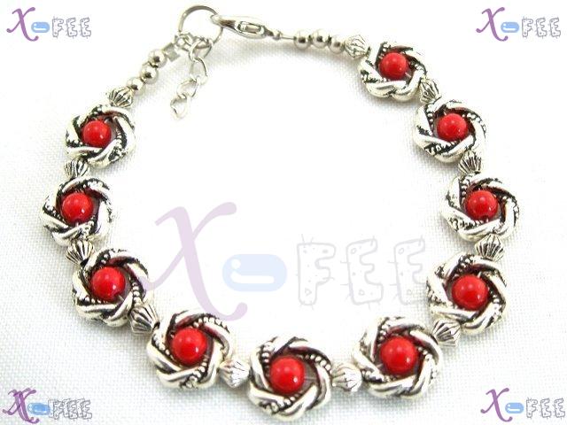 sl00063 New Fancy Fashion Jewelry Ethnic Tibet Silver China Minority Red Coral Bracelet 4