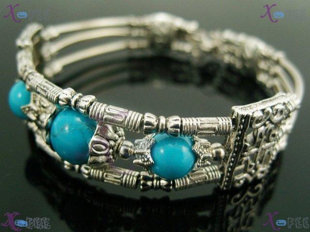 sz00192 New Tibetan Jewelry Turquoise Engraved Silver Bracelet 3