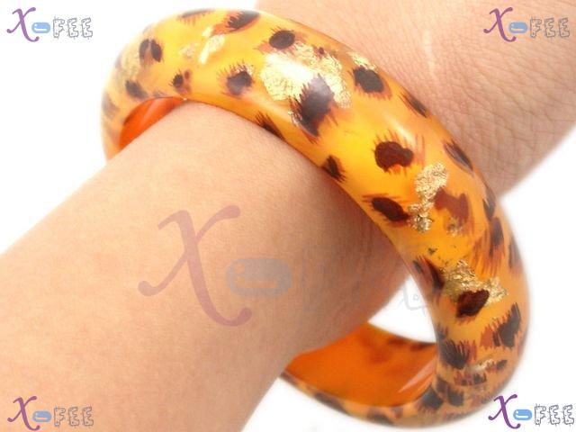 sz00253 Mode Fashion Jewelry Collection Ornament Orange Leopard Resin Bangle Bracelet 2