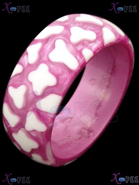 sz00258 Hot Fashion Jewelry Collection Ornament Pink Broadbrimmed Resin Bangle Bracelet 1
