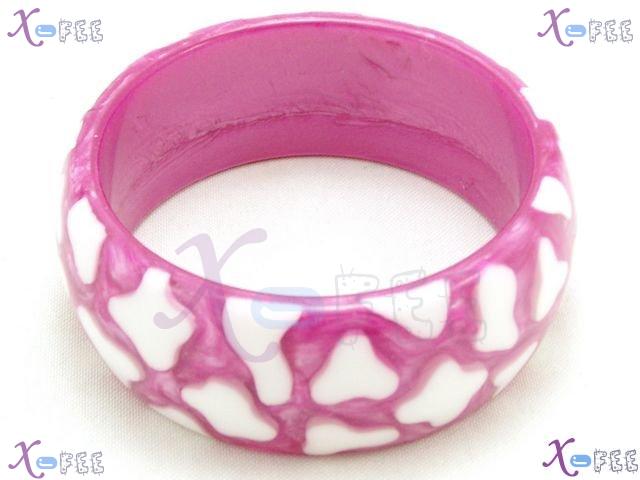 sz00258 Hot Fashion Jewelry Collection Ornament Pink Broadbrimmed Resin Bangle Bracelet 3