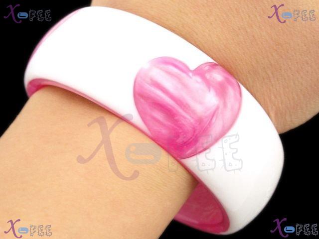 sz00271 Pink Broadbrimmed Fashion Jewelry Collection Ornament Resin Bangle Love Bracelet 1