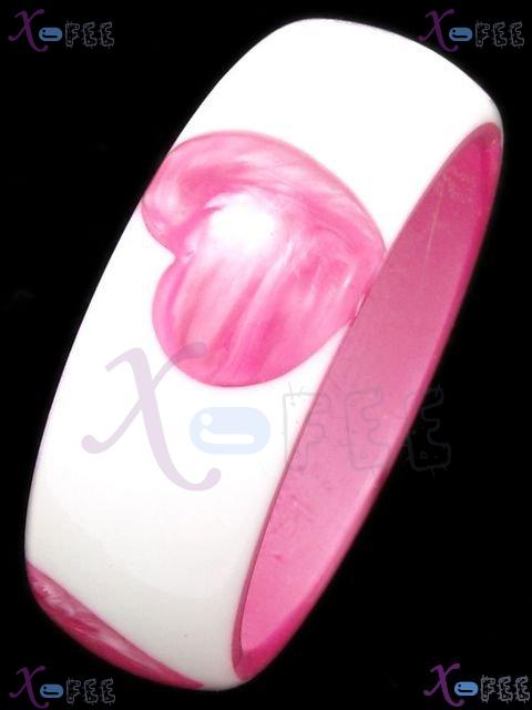 sz00271 Pink Broadbrimmed Fashion Jewelry Collection Ornament Resin Bangle Love Bracelet 4
