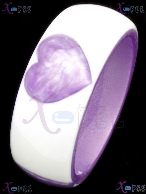 sz00273 Purple Broadbrim Fashion Jewelry Collection Ornament Resin Bangle Love Bracelet 1