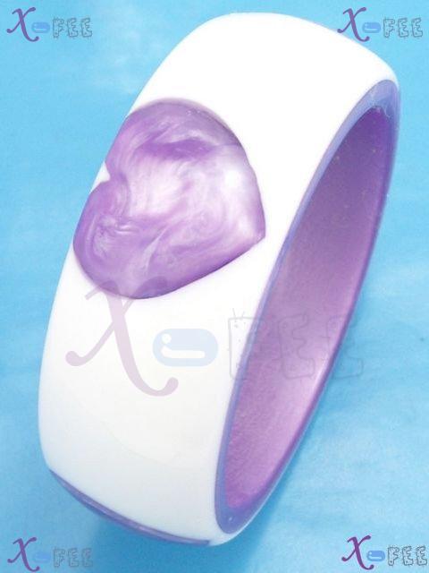 sz00273 Purple Broadbrim Fashion Jewelry Collection Ornament Resin Bangle Love Bracelet 3