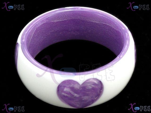 sz00273 Purple Broadbrim Fashion Jewelry Collection Ornament Resin Bangle Love Bracelet 4
