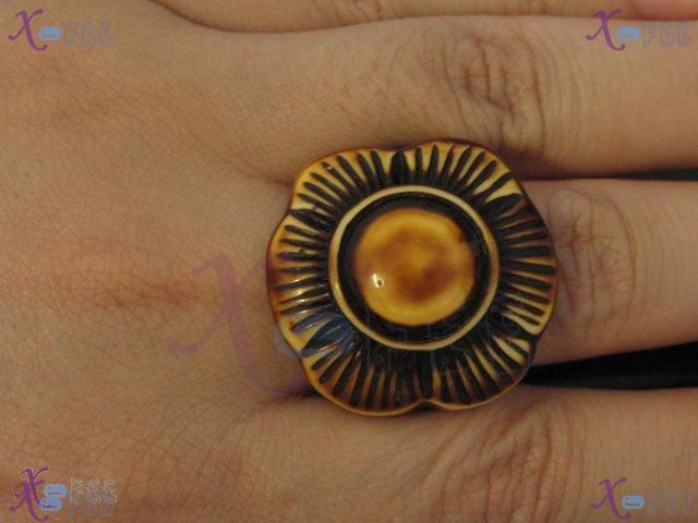 tsr00055 Tibetan Fashion Jewelry Retro Bone Engraved Sun Flower Asian Jewelry China Ring 4