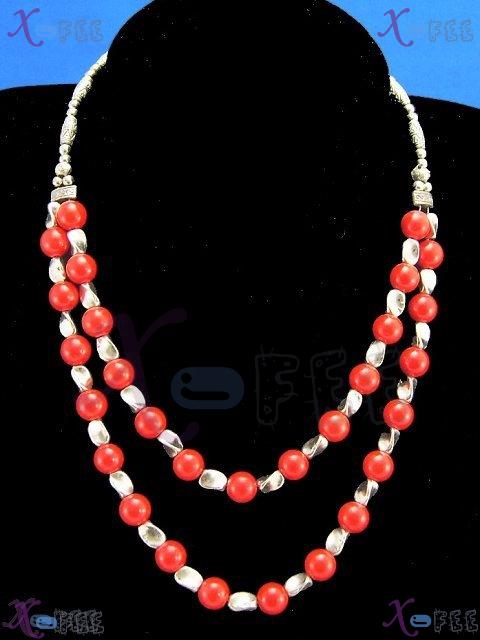 tsxl00171 New Tibet Silver Fashion Jewelry Ethnic Regional Red Coral Handmade Necklace 1