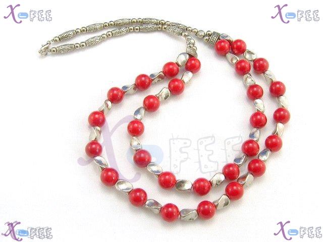 tsxl00171 New Tibet Silver Fashion Jewelry Ethnic Regional Red Coral Handmade Necklace 3