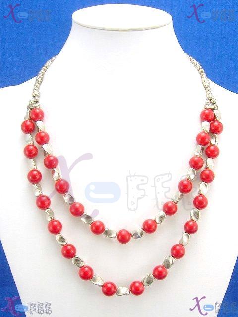 tsxl00171 New Tibet Silver Fashion Jewelry Ethnic Regional Red Coral Handmade Necklace 4