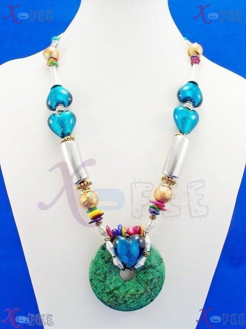tsxl00305 Handmade Collection Fashion Jewelry Ornament Color Glaze Turquoise Love Necklace 1