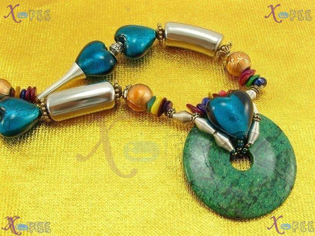 tsxl00305 Handmade Collection Fashion Jewelry Ornament Color Glaze Turquoise Love Necklace 4