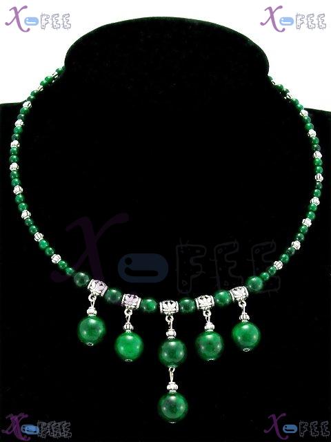 tsxl00641 Modish Tibet Silver Fashion Jewelry Ethnic Regional Malachite Chaplet Necklace 1