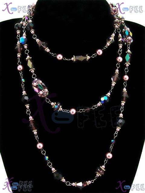 tsxl00666 New Bohemia Collection Fashion Jewelry Ornament Pearl Glaze Crystal Necklace 1