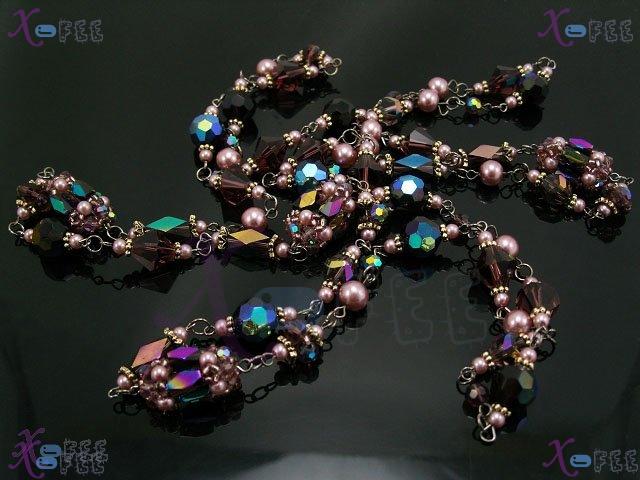 tsxl00666 New Bohemia Collection Fashion Jewelry Ornament Pearl Glaze Crystal Necklace 4