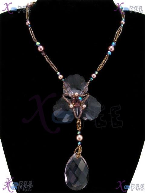 tsxl00673 Mode Collection Fashion Jewelry Ornament Glaze Austria Crystal Flower Necklace 1