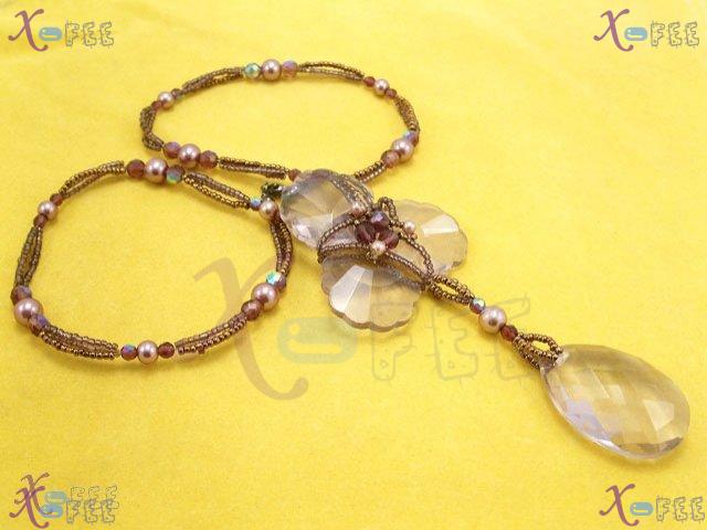 tsxl00673 Mode Collection Fashion Jewelry Ornament Glaze Austria Crystal Flower Necklace 3