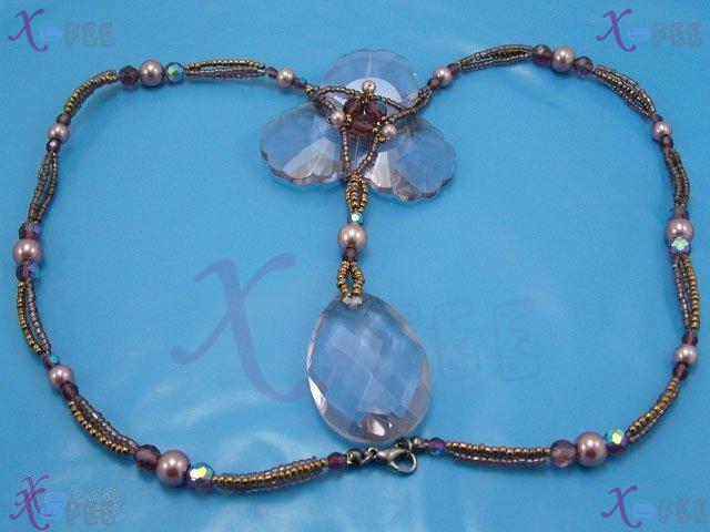 tsxl00673 Mode Collection Fashion Jewelry Ornament Glaze Austria Crystal Flower Necklace 4