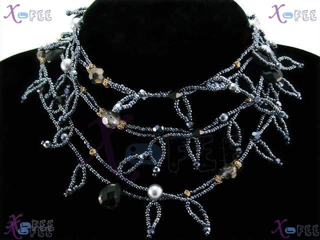 tsxl00675 New Mode Collection Fashion Jewelry Ornament Pearl Glaze Crystal Belt Necklace 2