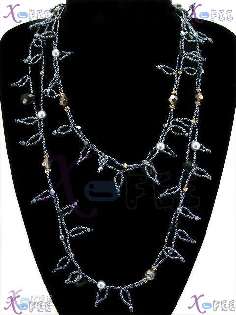 tsxl00675 New Mode Collection Fashion Jewelry Ornament Pearl Glaze Crystal Belt Necklace 3