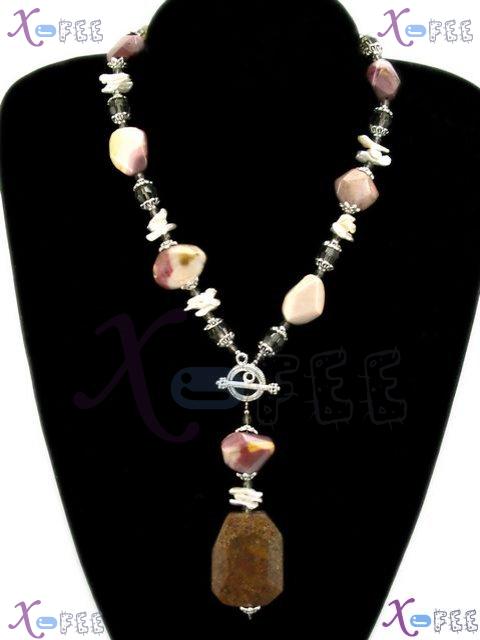 tsxl00690 Tibet Silver Collection Fashion Jewelry Ornament Bohemia Agate Pearl Necklace 1