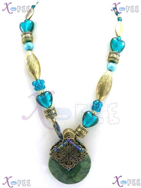 tsxl00702 New Tibet Collection Fashion Jewelry Ornament Glaze Turquoise Large Necklace 1