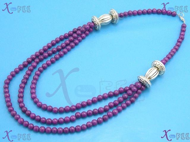 tsxl00705 New Tibetan Silver Fashion Jewelry PURPLE AGATE Carved  Minority China Necklace 2
